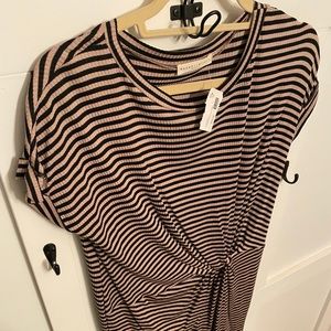 Mocha and black stripe twist front dress ✨NWT✨